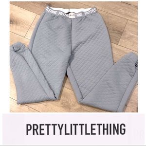 Pretty Little Thing Quilted Joggers, Dusty Blue, Size 4